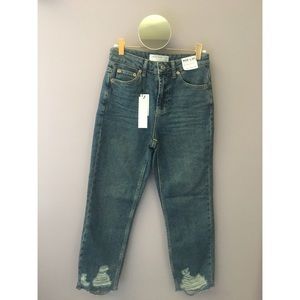 ❌ SOLD Topshop High Waisted Straight Leg Raw Hem